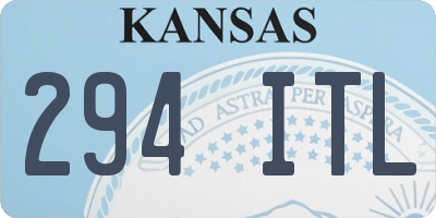 KS license plate 294ITL