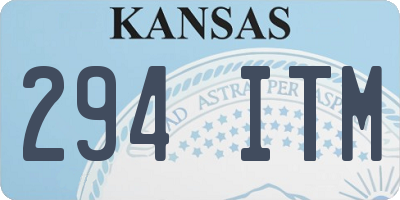 KS license plate 294ITM