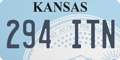 KS license plate 294ITN