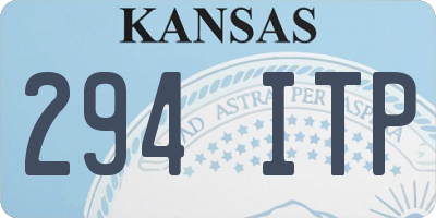 KS license plate 294ITP