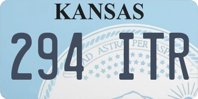 KS license plate 294ITR