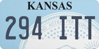 KS license plate 294ITT