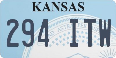 KS license plate 294ITW