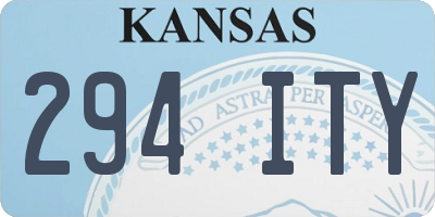 KS license plate 294ITY