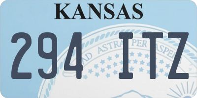 KS license plate 294ITZ