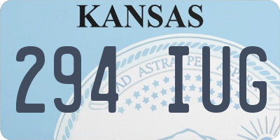 KS license plate 294IUG