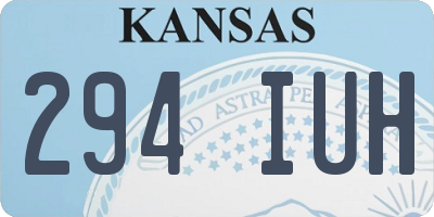 KS license plate 294IUH