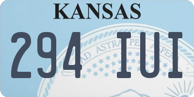 KS license plate 294IUI