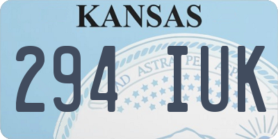KS license plate 294IUK