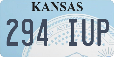 KS license plate 294IUP