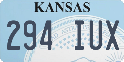 KS license plate 294IUX