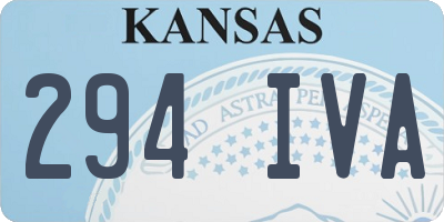 KS license plate 294IVA