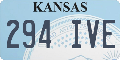 KS license plate 294IVE