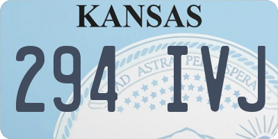 KS license plate 294IVJ