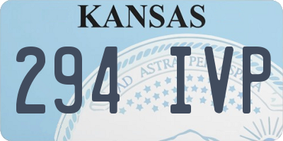 KS license plate 294IVP