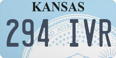 KS license plate 294IVR
