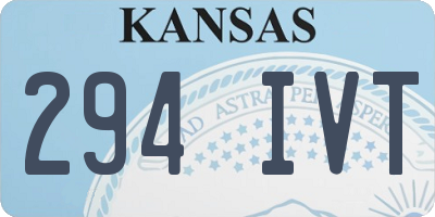 KS license plate 294IVT