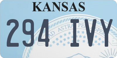 KS license plate 294IVY