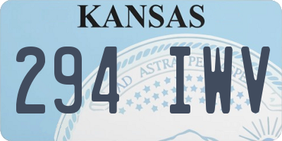 KS license plate 294IWV