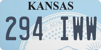 KS license plate 294IWW