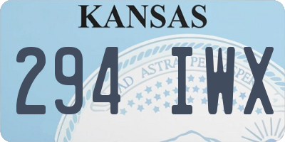 KS license plate 294IWX