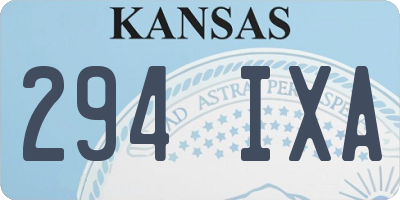 KS license plate 294IXA