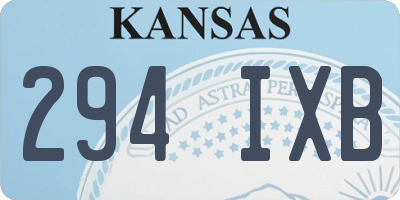 KS license plate 294IXB