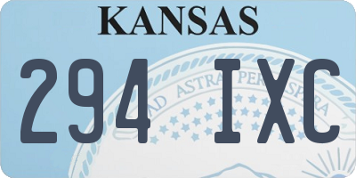 KS license plate 294IXC