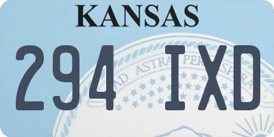 KS license plate 294IXD