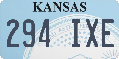 KS license plate 294IXE