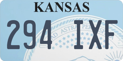 KS license plate 294IXF