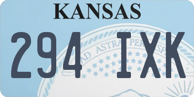 KS license plate 294IXK
