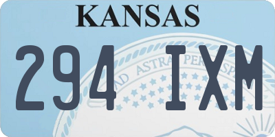 KS license plate 294IXM