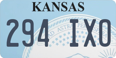 KS license plate 294IXO