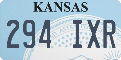 KS license plate 294IXR