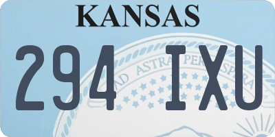 KS license plate 294IXU