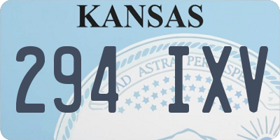 KS license plate 294IXV