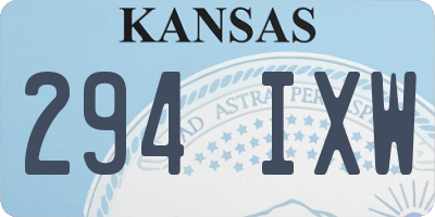 KS license plate 294IXW