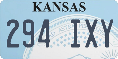 KS license plate 294IXY