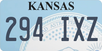 KS license plate 294IXZ