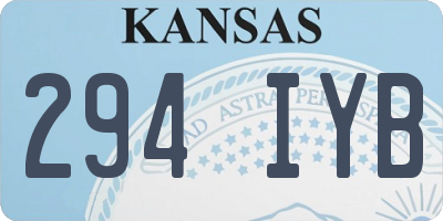 KS license plate 294IYB