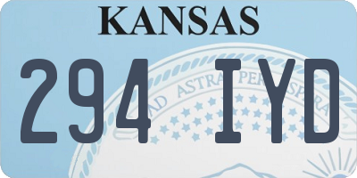 KS license plate 294IYD