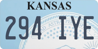KS license plate 294IYE