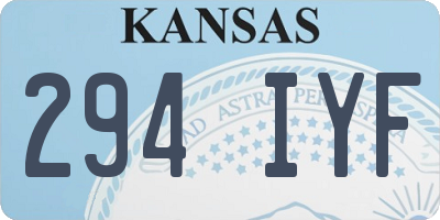 KS license plate 294IYF
