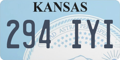 KS license plate 294IYI