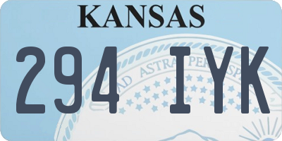 KS license plate 294IYK