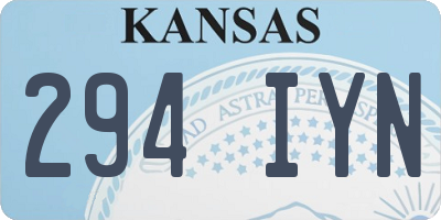 KS license plate 294IYN