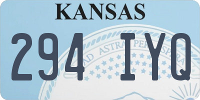 KS license plate 294IYQ