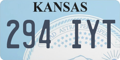 KS license plate 294IYT