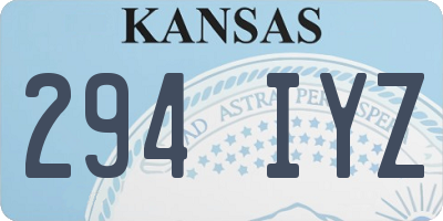 KS license plate 294IYZ